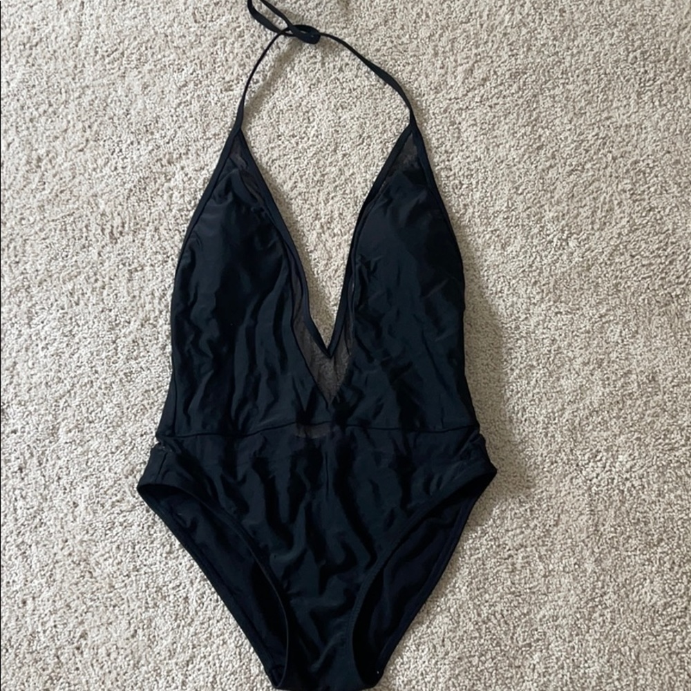 Express black one piece sexy swimsuit